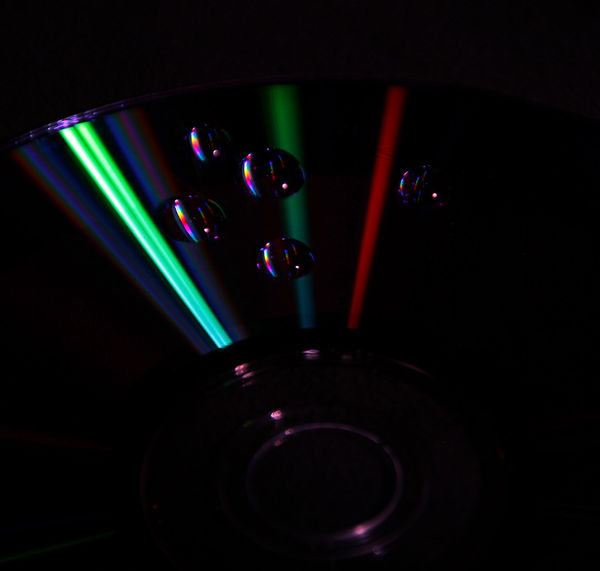 Water droplets on a CD...