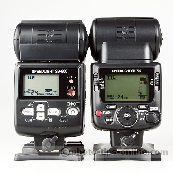 Nikon SB-600 vs SB-700 controls...