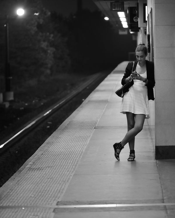 Train Girl, A lovely young woman waiting for a tra...