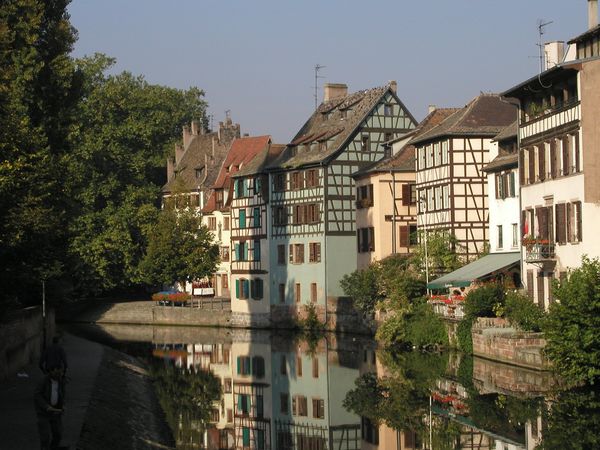 Along a canal in Strasbourg...