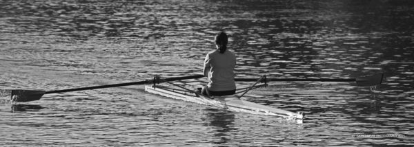 Early morning rower on the Thames....