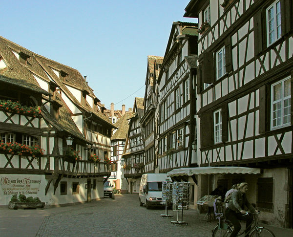 Narrow streets in Strasbourg...