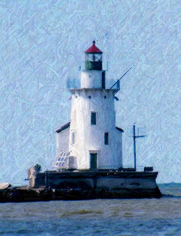 Cleveland's West Lighthouse with special effect...