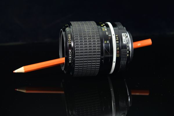 200-mm lens with optics removed...