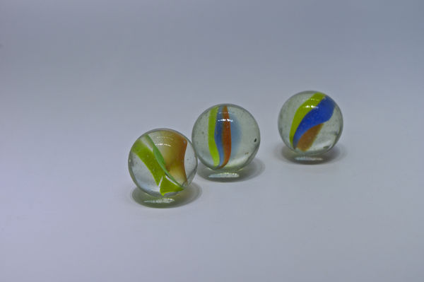 Marbles shot in a light box....
