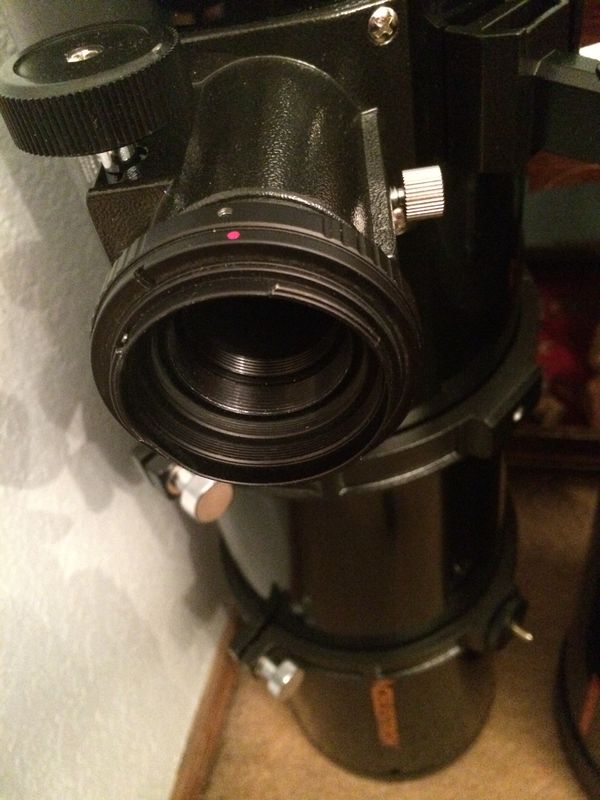 With adapter removed and t-mount in place...
