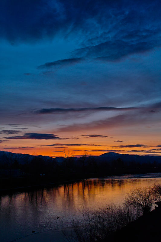 Sunset on Clark Fork River Montana...