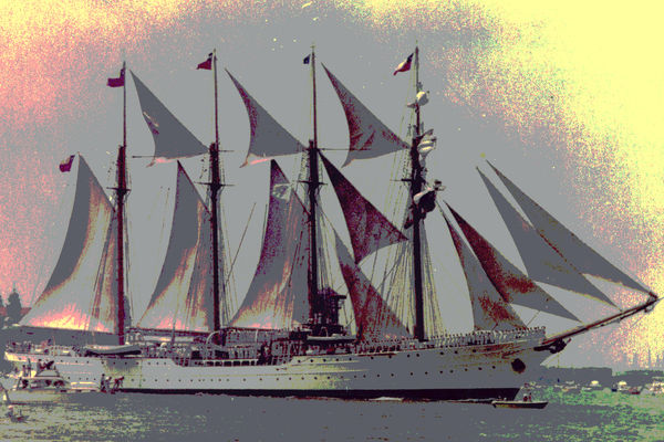 Chilaean Tall Ship ESMARALDA in NYC Harbor...