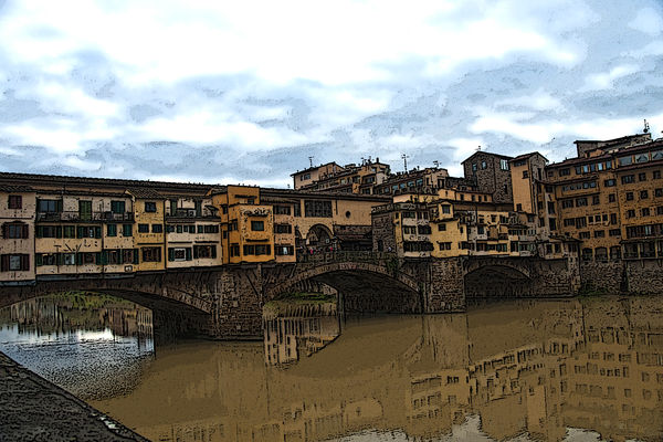 Ponte Vecchio over the Arno River in Florence, Ita...
