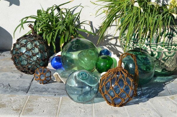 Japanese ukidama / bindama glass fishing floats: We collect wierd stuff.  These are hand-blown Japanese glass net floats. We used to find them on the  beaches of Southern California back
