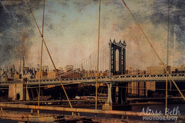 The Manhattan Bridge- a view while standing on the...