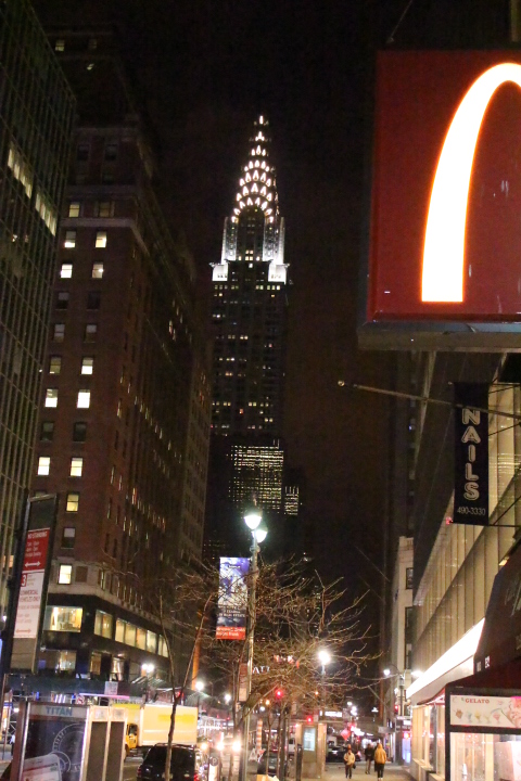 Chrysler Building stands serenely....