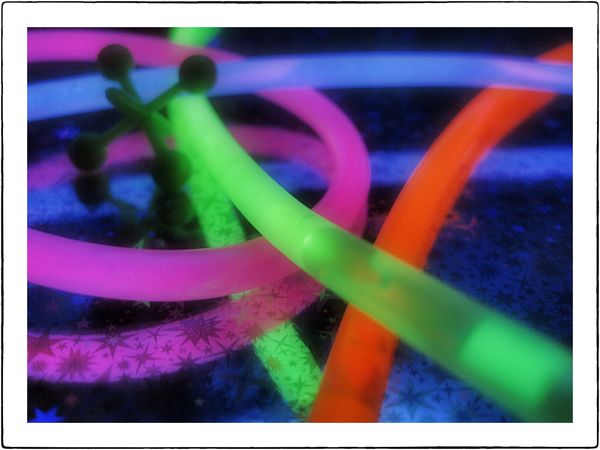 "Glowing" These Glow Sticks and BlackLight rended ...