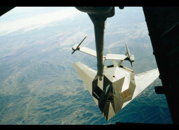 Boomer's View Of A F-117 Stealth Fighter Refeuling...