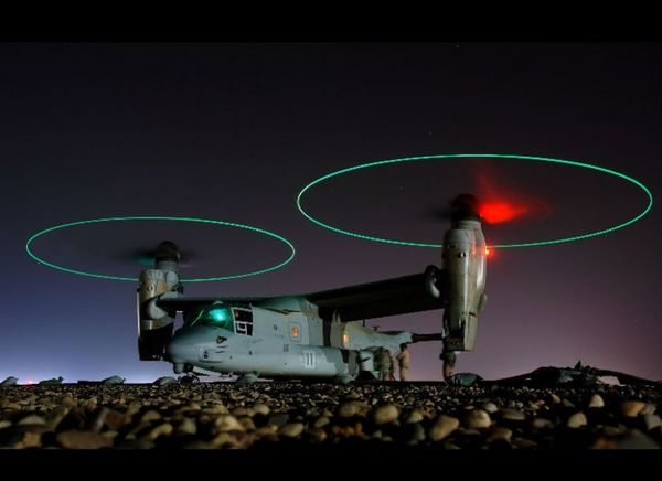20. Boeing V-22 Osprey Taking Off At Night...