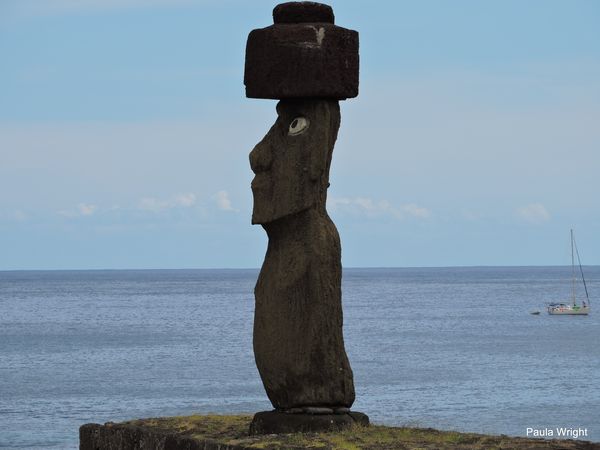 Only Moai with eyes replaced at Ahu Tahai...