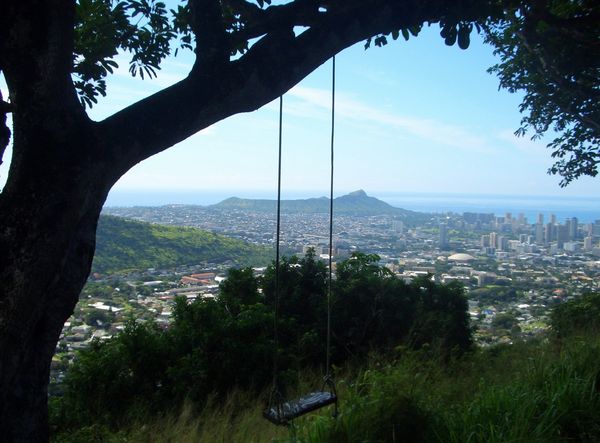 A view from Tantalus Drive looking over Honolulu &...