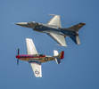 Celebrating 50 years of service, P51 and F16 flyby...