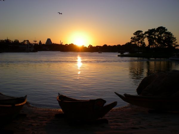 Disney world lake at sunset...