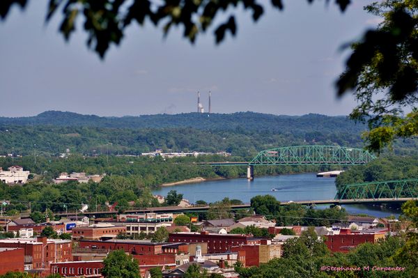 Looking out at the Ohio River from Marietta, OH - ...