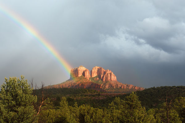 Rainbow and Cathedral Rock...