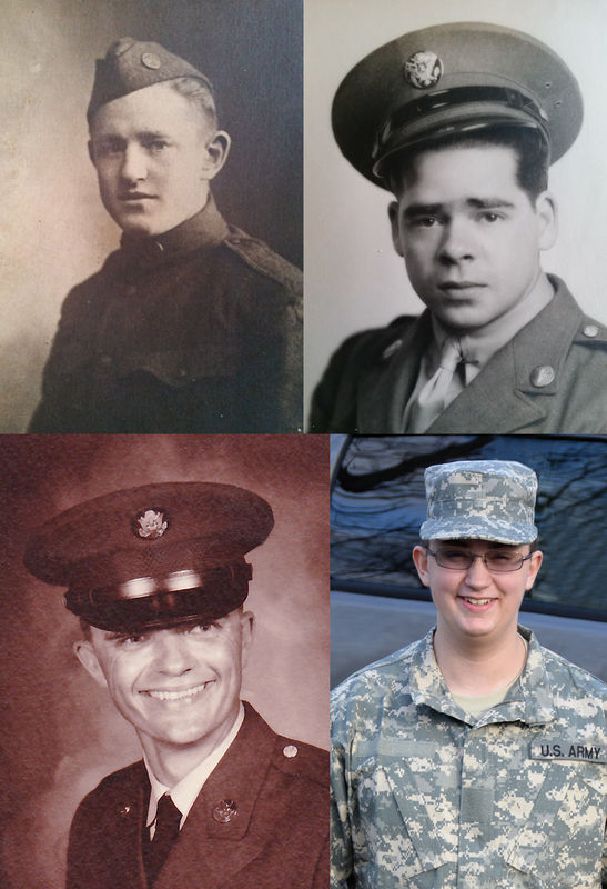 Grandfather, WW I; Dad, WW II; Me, Vietnam Era; My...