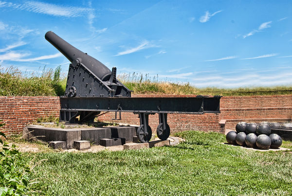 the cannon at Fort McHenry, Baltimore Inner Harbor...