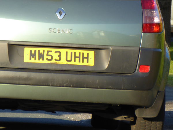 Car registration number plate...