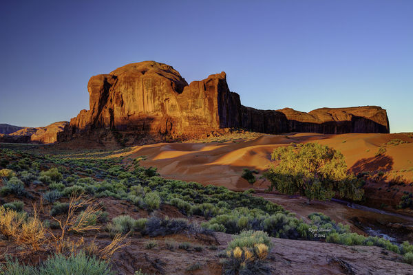 One of the Monuments in Monument Valley at Sunrise...