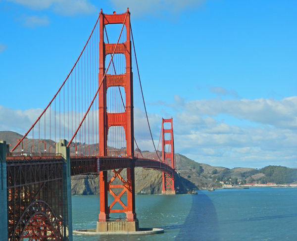 The iconic Golden Gate Bridge taken in Feb 2014 in...