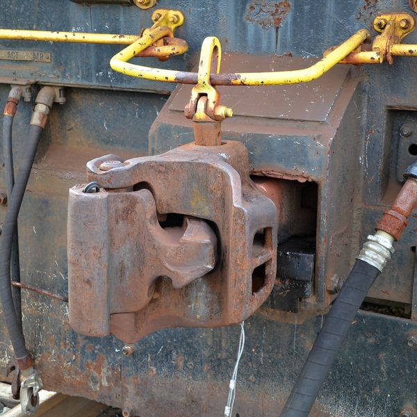 Train coupler Two pictures, taken in August of 2012 while on a road