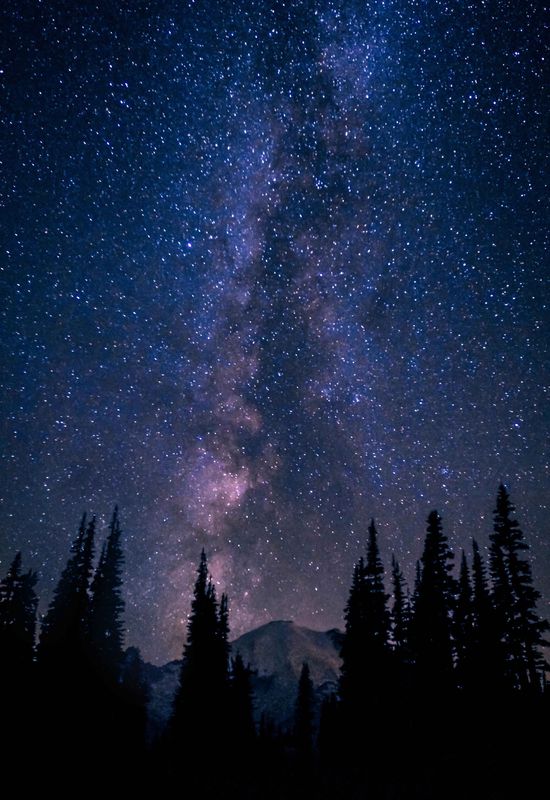 Milky Way rising above Mt. Rainier...