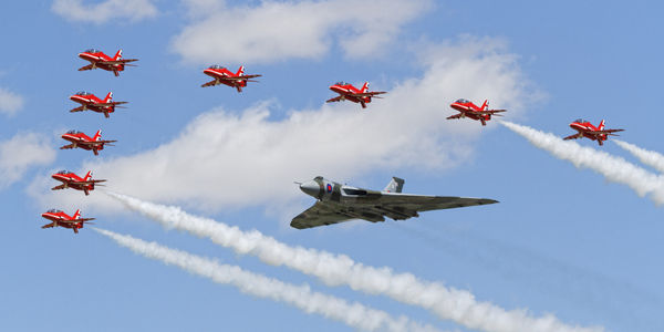 RAF Red Arrows with Avro Vulcan...