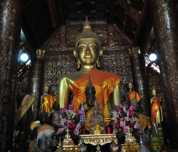 A Buddha inside a temple....