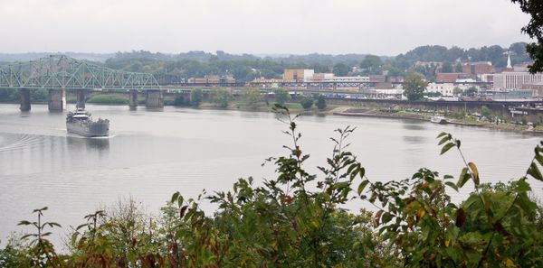 a shot of Parkersburg and the ship...