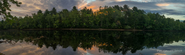 A pano of the riverfront of our property, early mo...