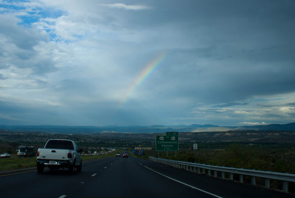 A rainbow coming into the Verde Valley...