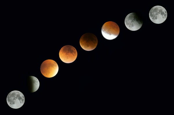 Blood moon eclipse composite...