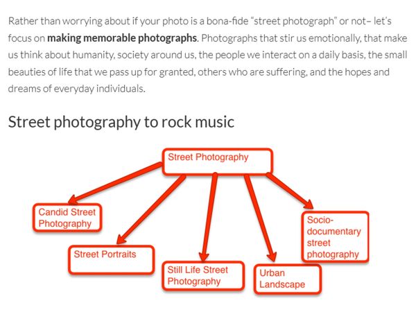 Categories of Street Photography...