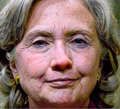 Hillary Before Putting On Her Falseface...