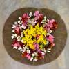 Lotus leaf with flowers on marble floor, presented...