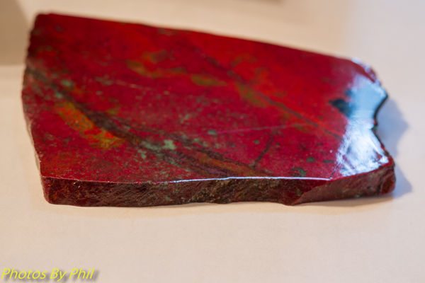 Polished slab of Red Sonora, natural light...