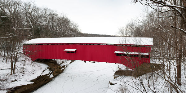 #15 - Covered bridge pano from the county road bri...