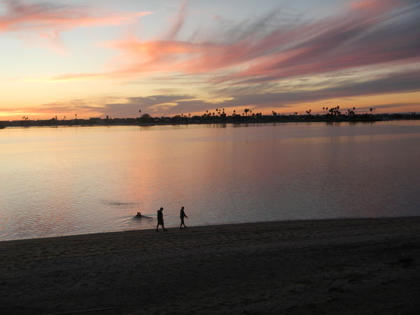sunset on New Years Day at Mission Bay...