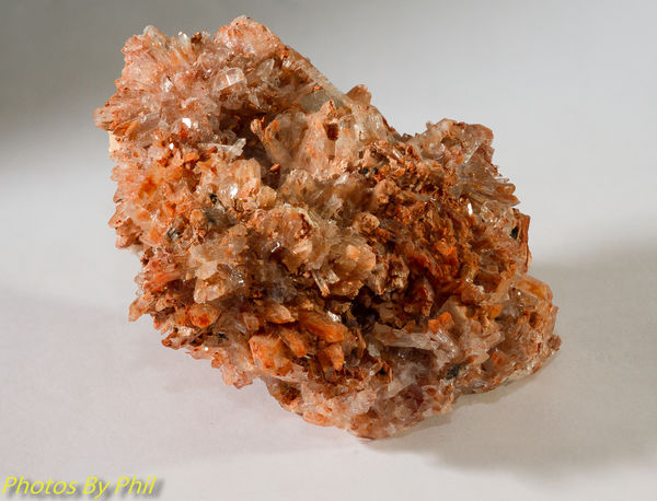 Orange Creedite crystal cluster from Mexico, stack...