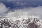 Winter clouds at 10,273 feet. The Sandia Crest bri...