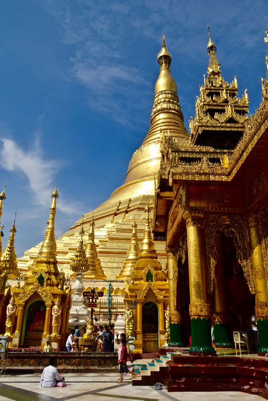 Shwedagon Pagoda, Yangon, Myanmar...
