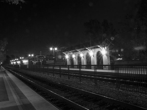 Claremont, CA Train Station At Night...
