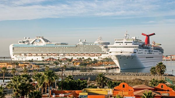 Two Cruise Ships, Ensenada Harbor...