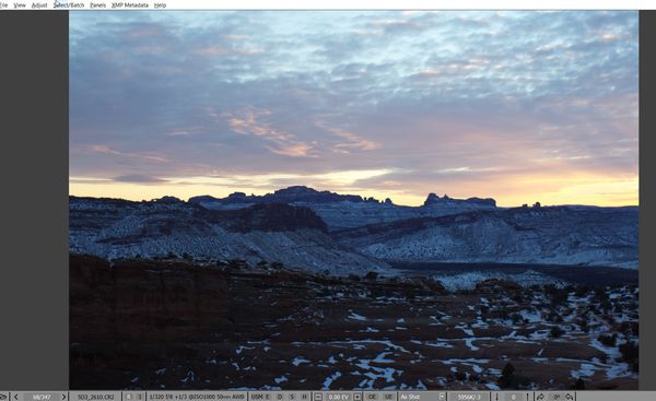 RAW 'view' of the Utah sunset  - Dec 2015 Arches N...